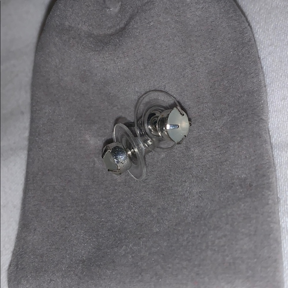 White stud earrings !!